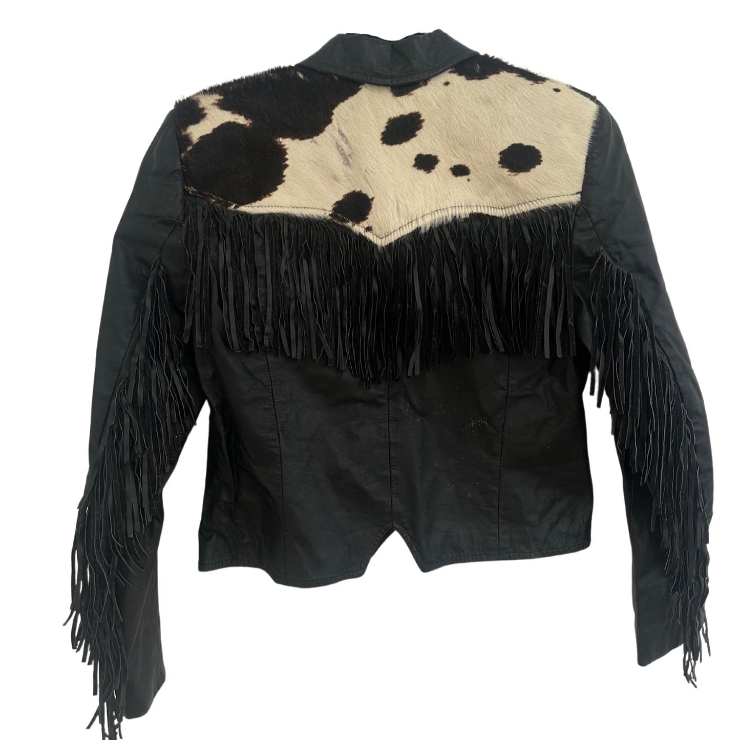70's Leather and Cowhide Cropped Jacket- Pioneer Wear