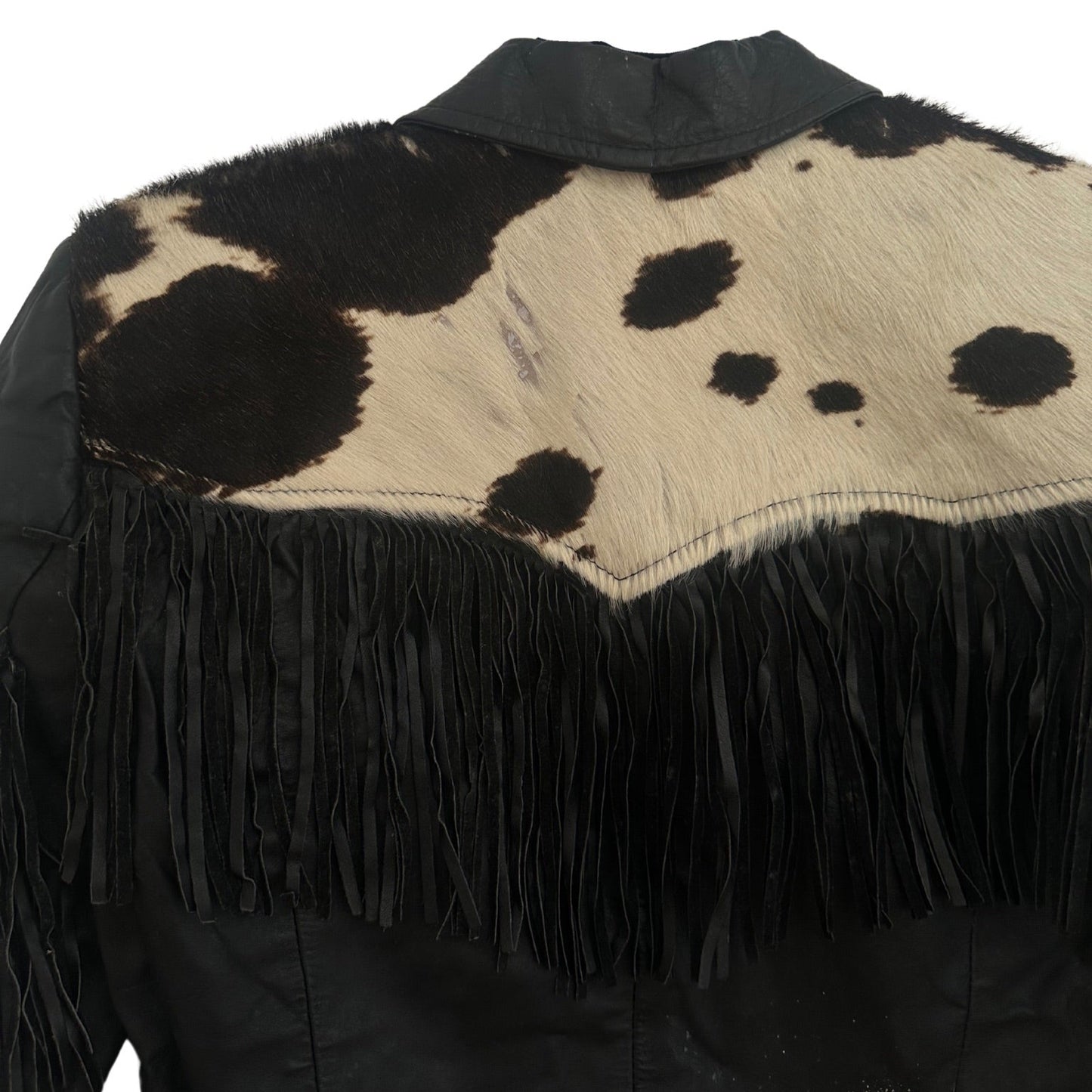 70's Leather and Cowhide Cropped Jacket- Pioneer Wear
