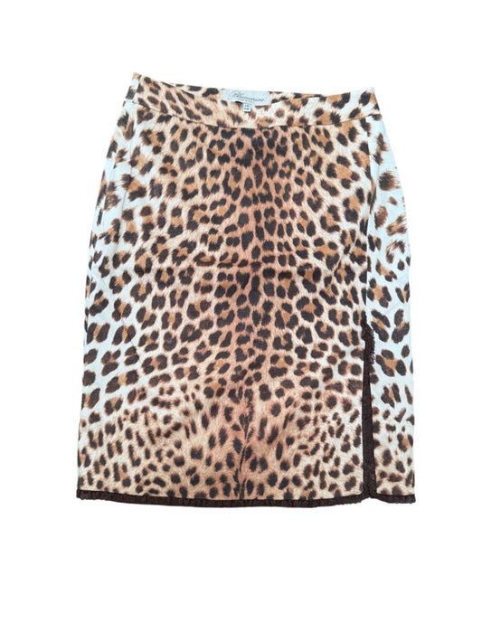 Blumarine Leopard Print Slit Skirt