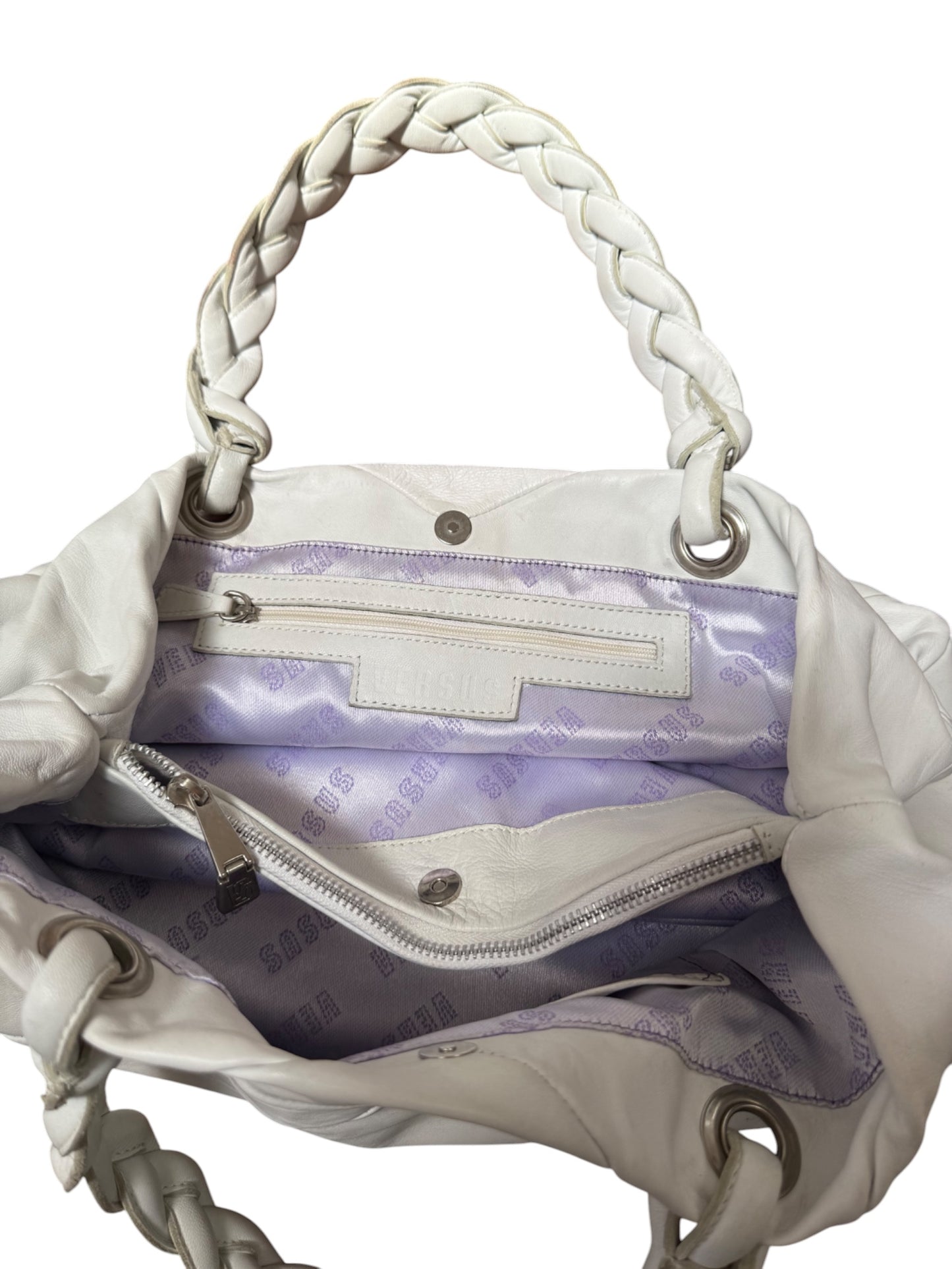 Versus Versace Braided Leather Shoulder Bag
