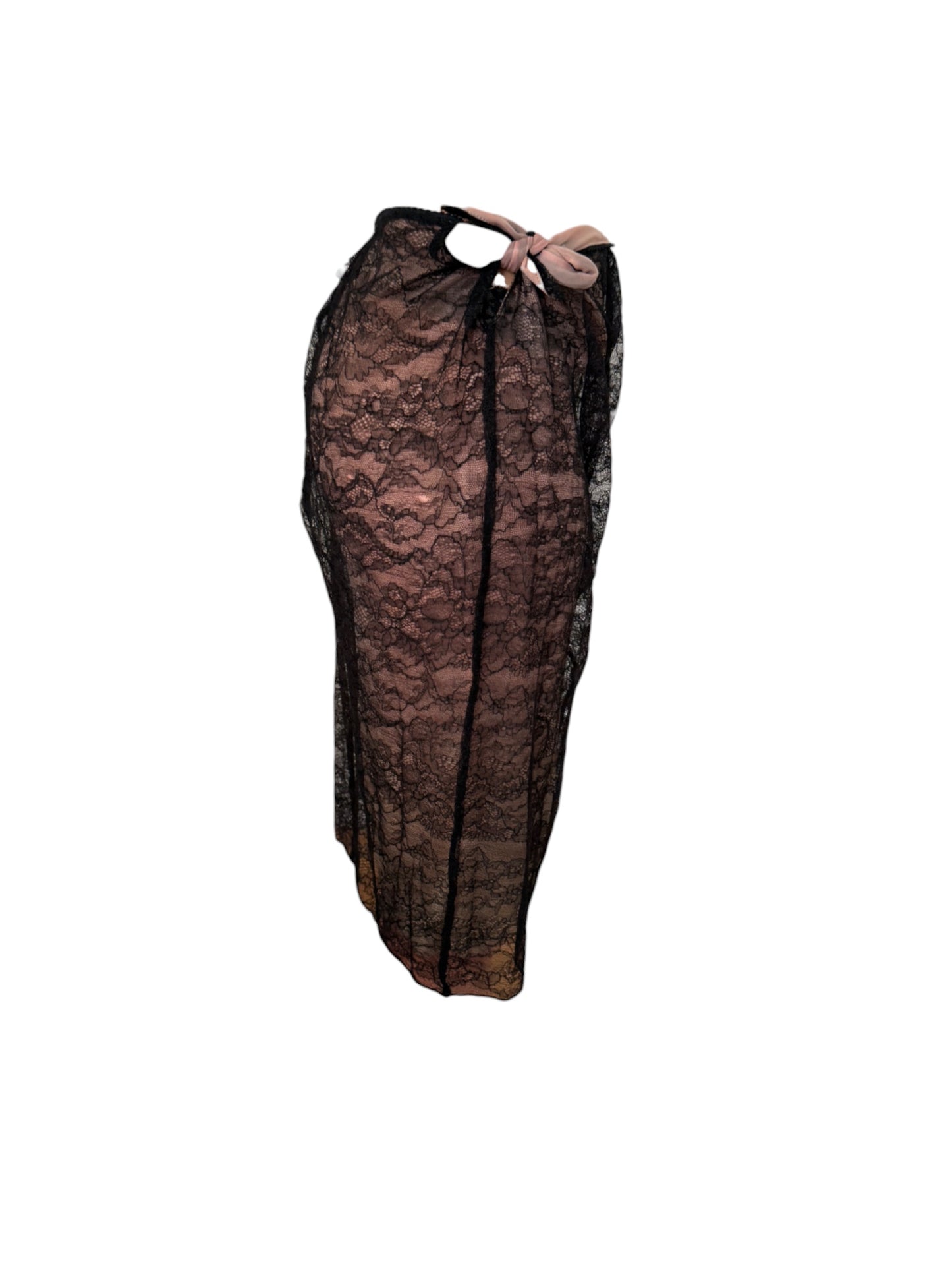Blumarine Sheer Rose Lace Skirt