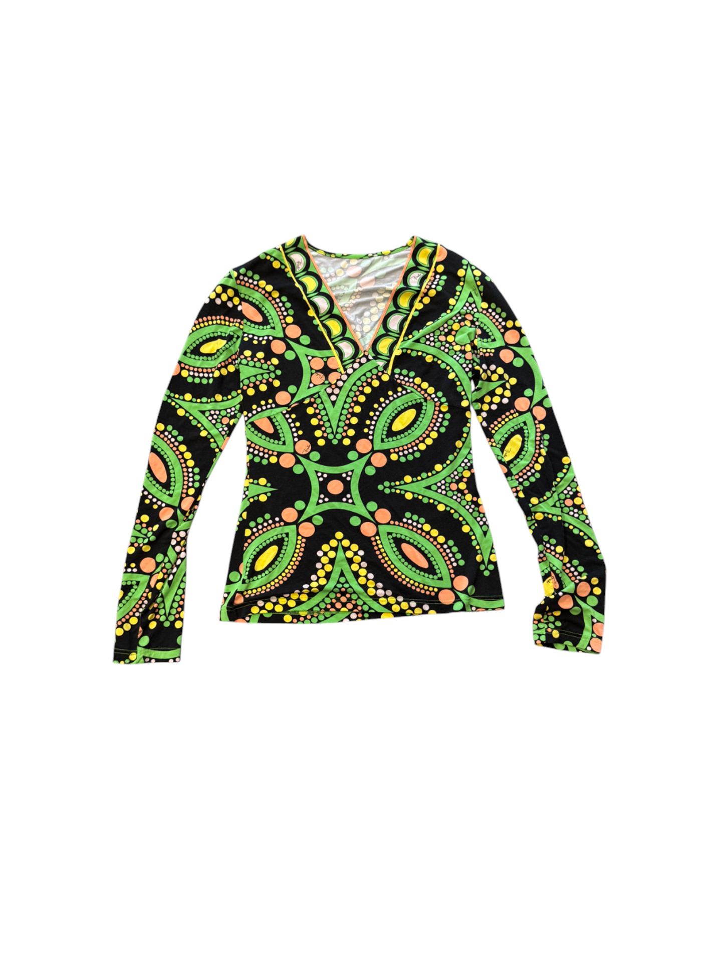 Pucci Green Long Sleeve Top