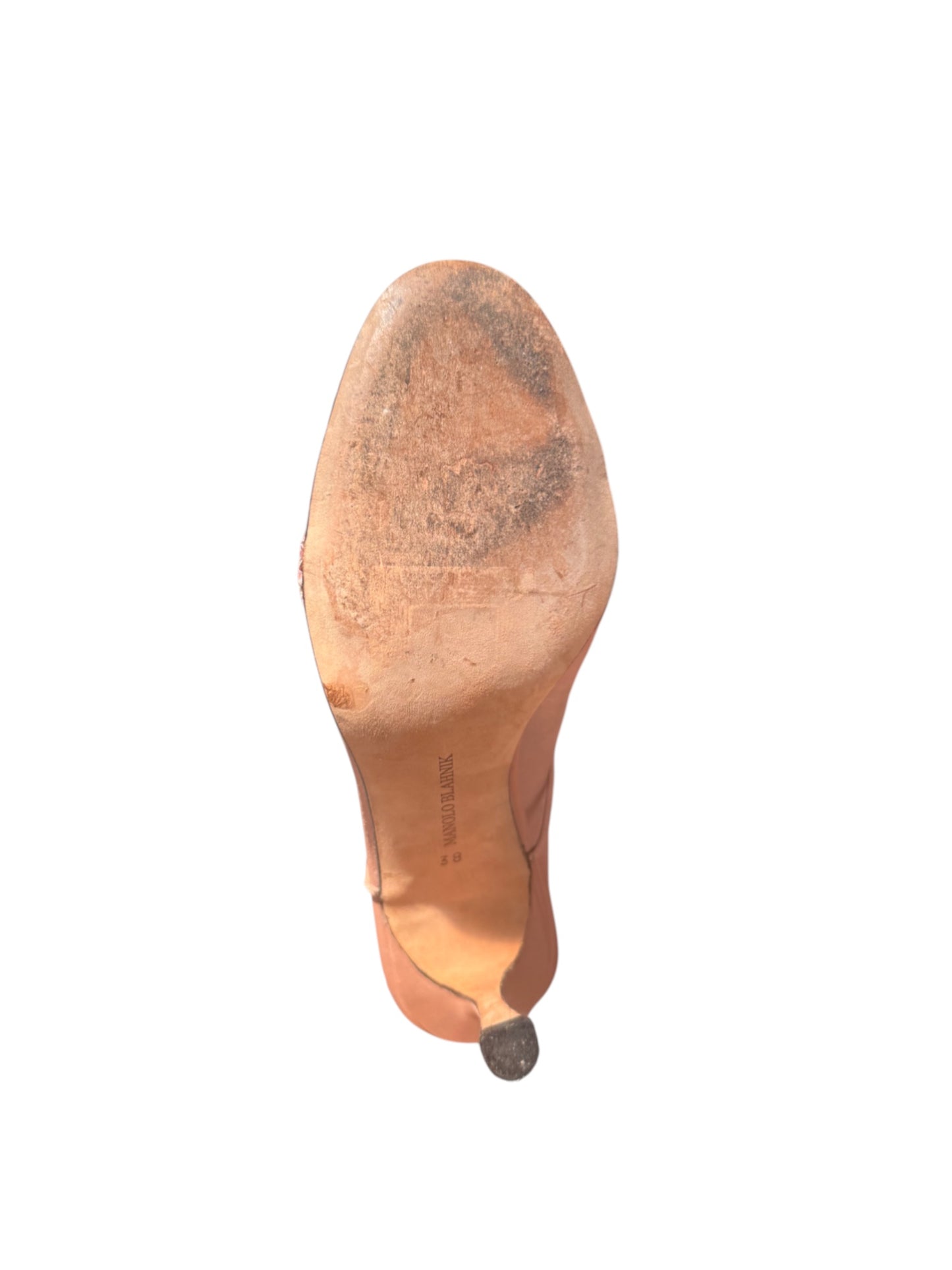 Manolo Blahnik Blush Wrap around heel