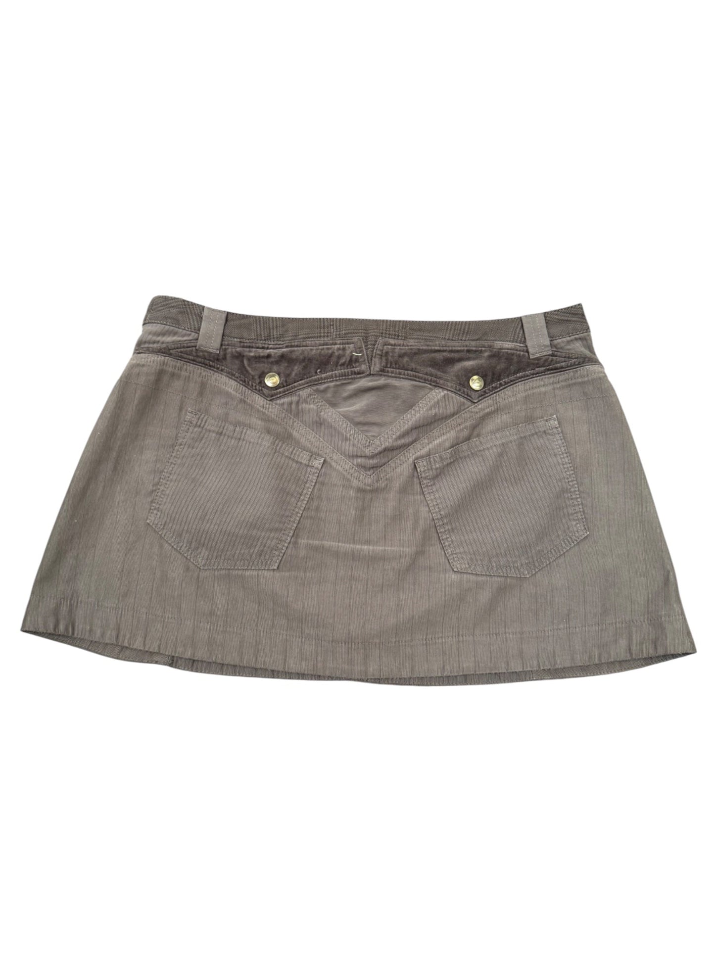 Vintage Roberto Cavalli Khaki Pinstripe Utility Mini Skirt