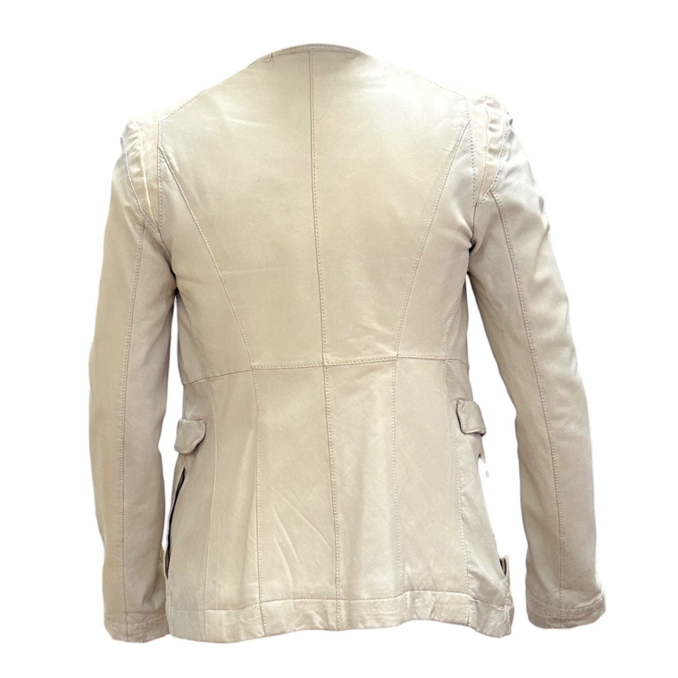Prada 2007 Ecru Double Breasted Leather Jacket