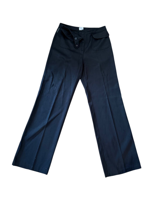Armani Jeans Black Cotton Straight-Leg Pants