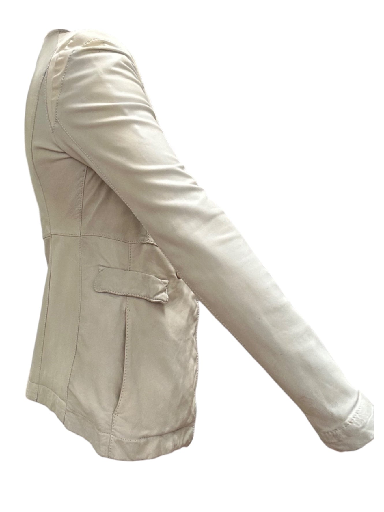 Prada 2007 Ecru Double Breasted Leather Jacket