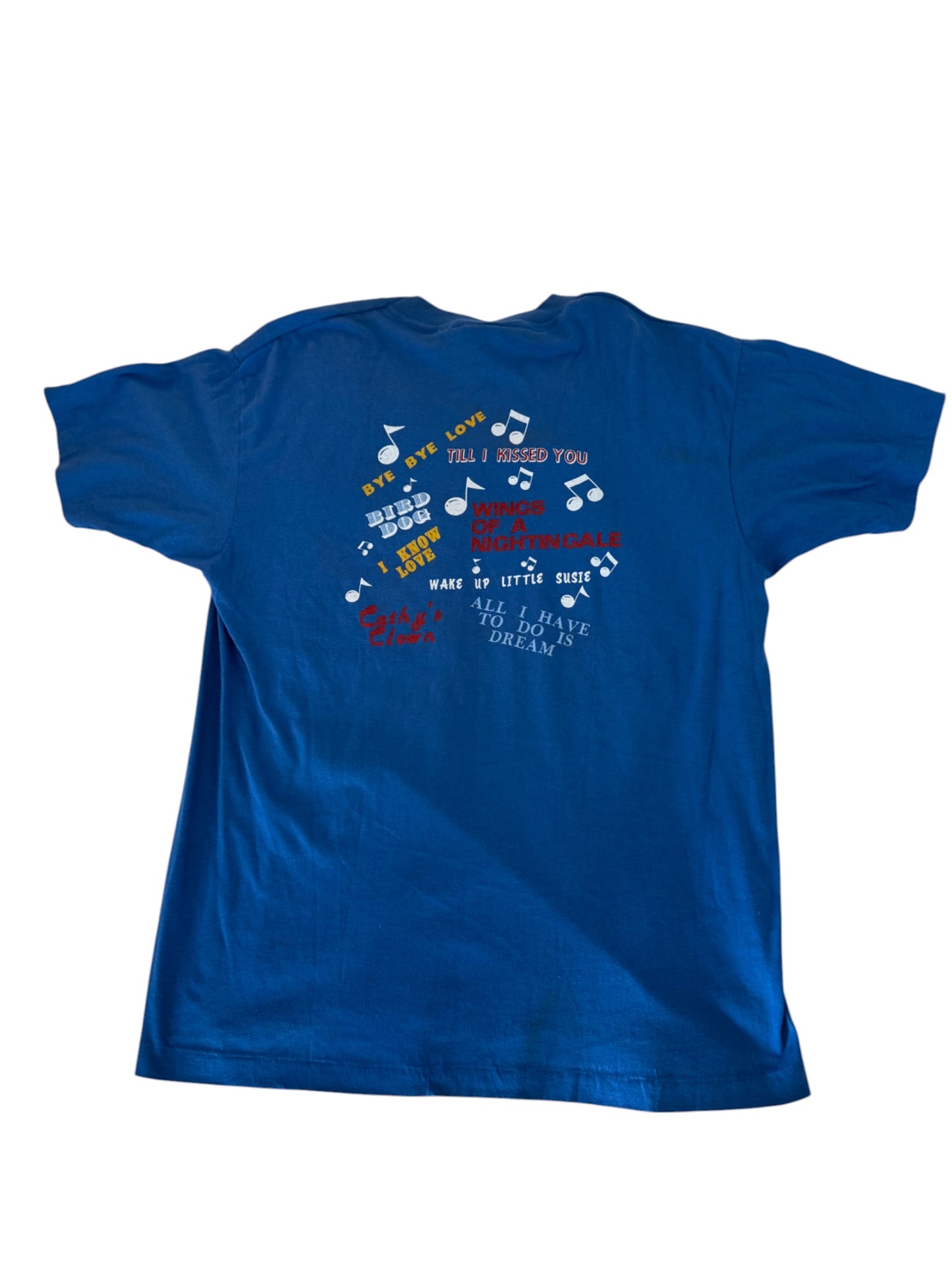 1980s Everly Brothers Hall of Fame Tee – Blue Vintage Music Tour Shirt