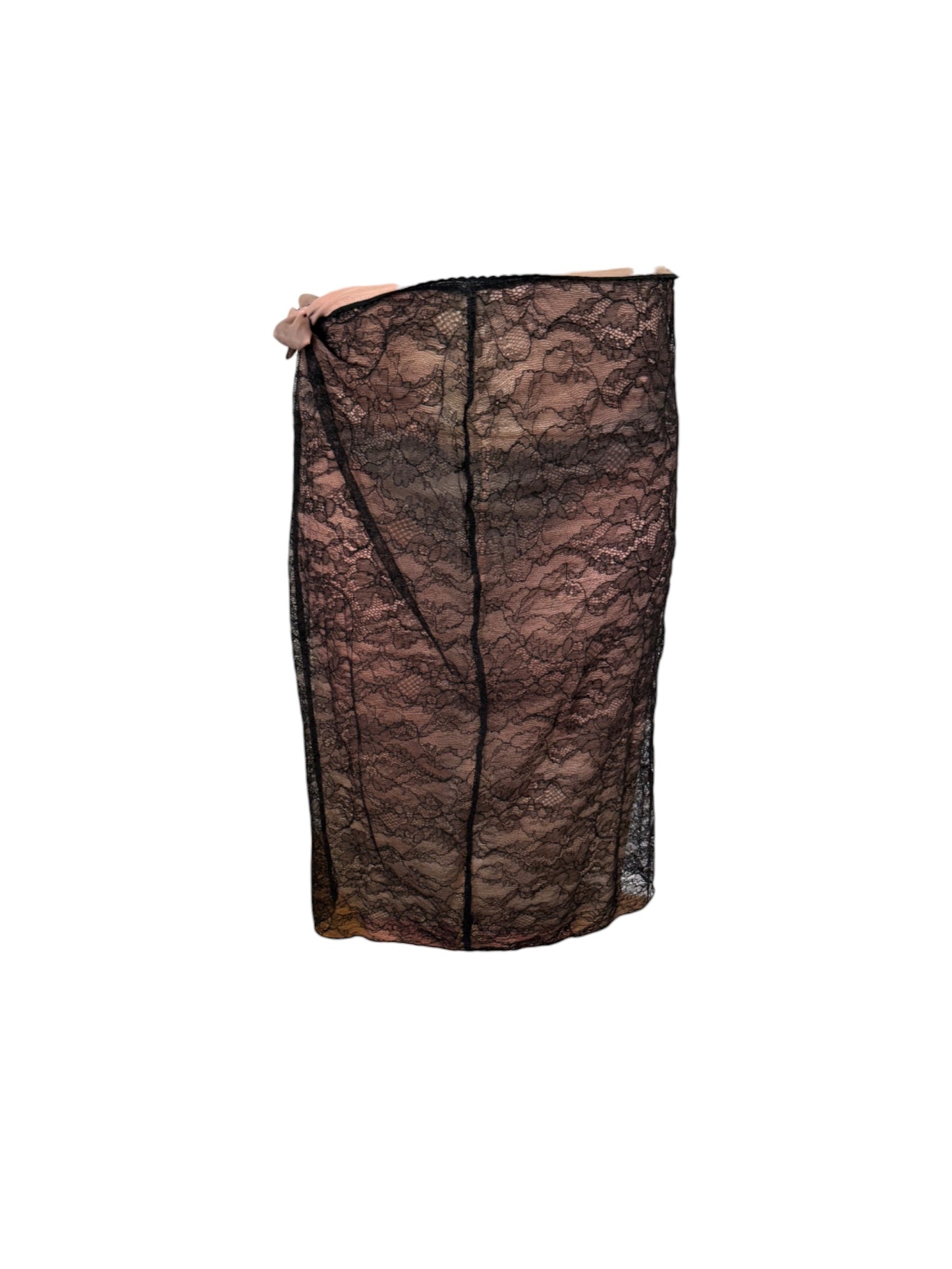 Blumarine Sheer Rose Lace Skirt